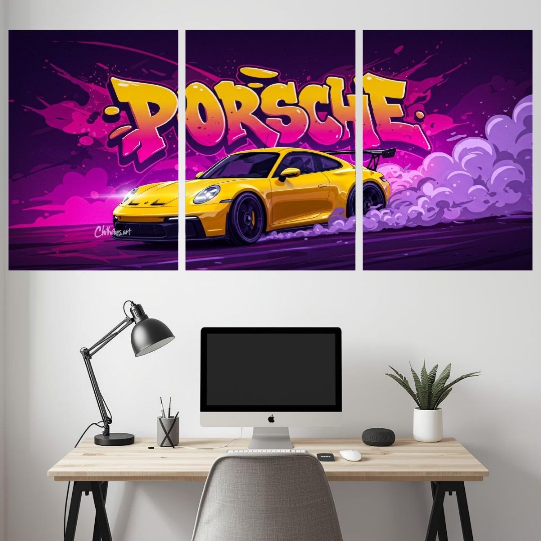 PORSCHE SPLIT POSTER 010 - 3 PIECE SET