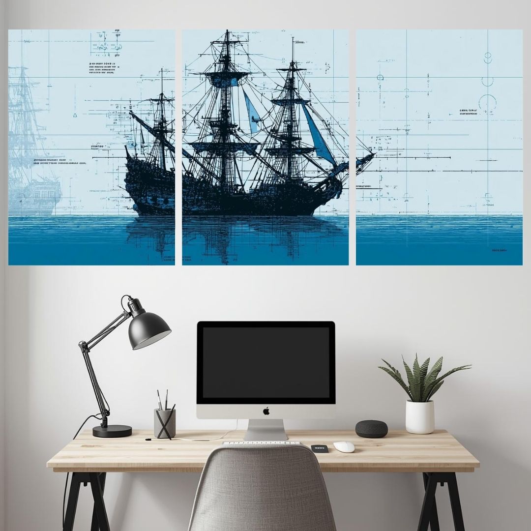 SHIP SPLIT POSTER 037 - 3 PIECE SET