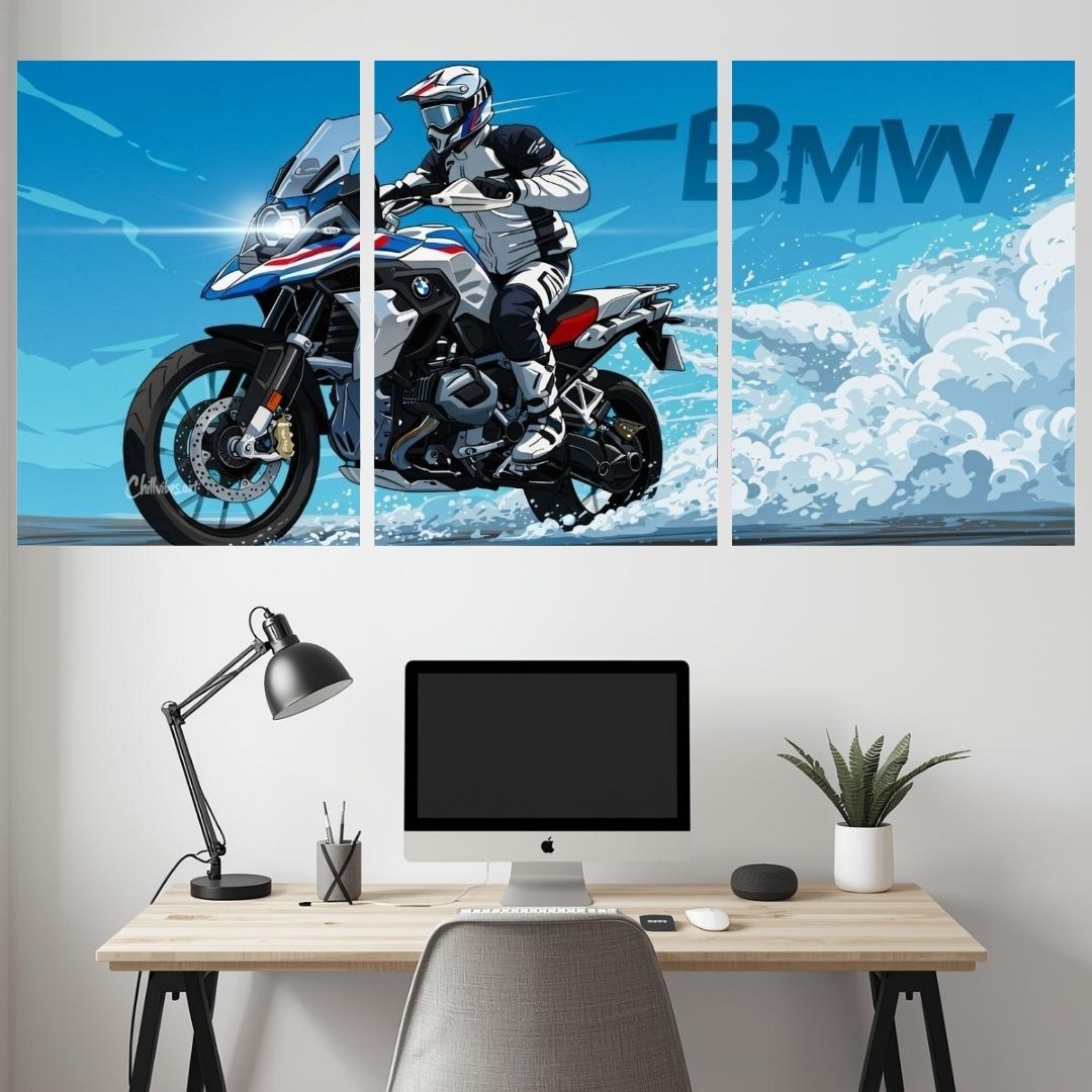 BMW BIKE SPLIT POSTER 047 - 3 PIECE SET
